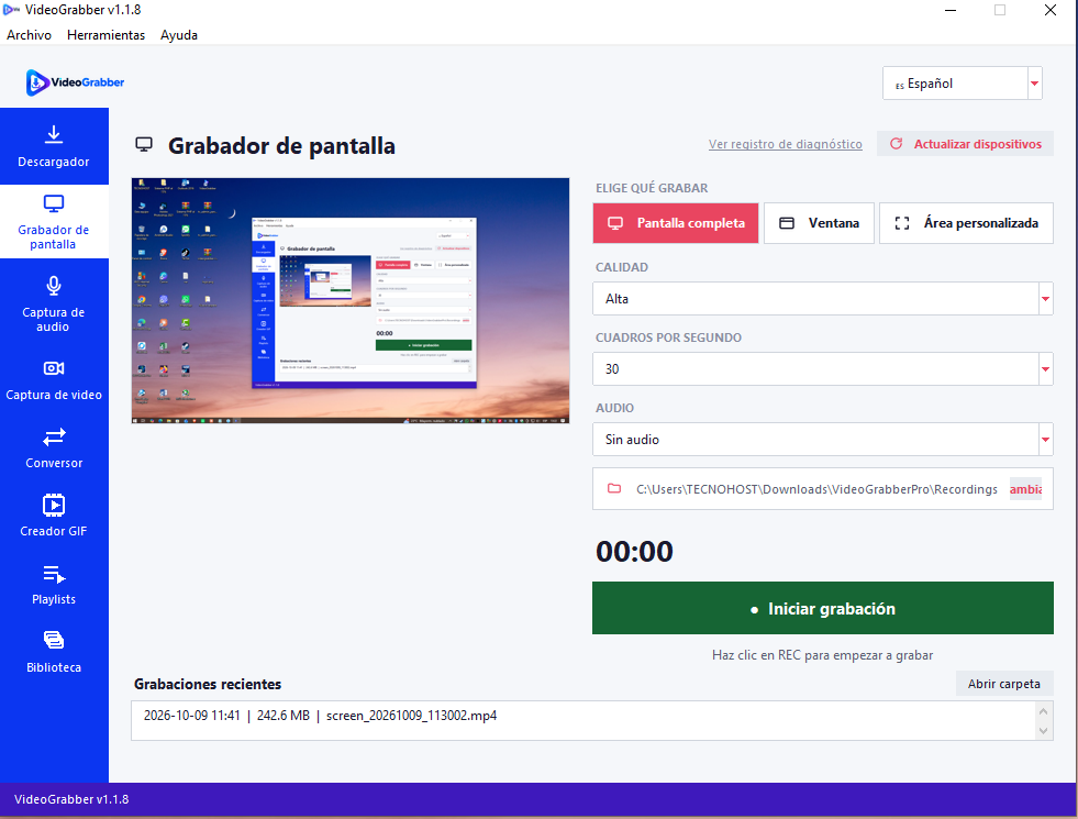 VideoGrabber Pro - Grabador de Pantalla
