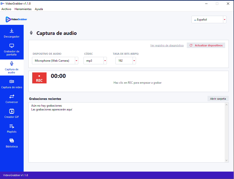 VideoGrabber Pro - Captura de Audio